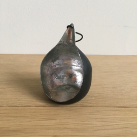 Kerstbal Zwart/zilver (medium)