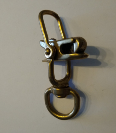musketon brons met Quick release vaste lus voor wandellijn en vaste lus voor halsband vergrendelbaar