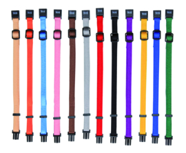 Puppy halsbanden snap & easy 6st Gemengde kleuren M-L/22-35Mx10MM