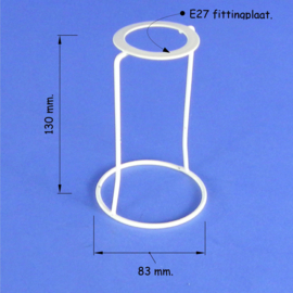 Lampenkap support of kapdrager, ring 83 mm. hoog 130 mm.