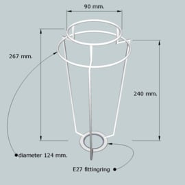 Hulpsupport om van een hangkap een kap voor een lampvoet te maken.