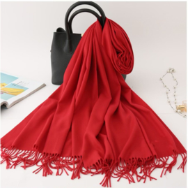 Emilie Scarves Pashmina sjaal Cashmere omslagdoek rood  - 200*63CM