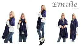 Emilie Scarves omslagdoek sjaal Lang Satijn - gebroken wit / crème - 200*70CM