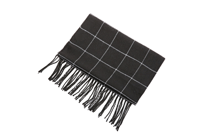 Fliex heren winter sjaal lang 190*32CM - Zwart wit - ruit