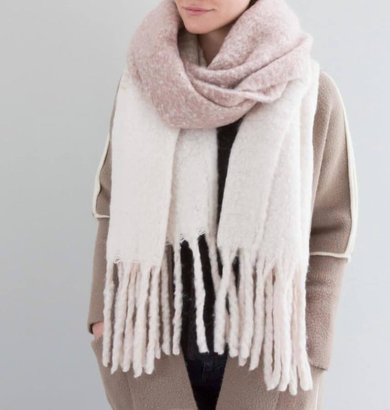Winter - lang - oversized - rechthoek blush beige | WINTER COLLECTION | Emilie Scarves