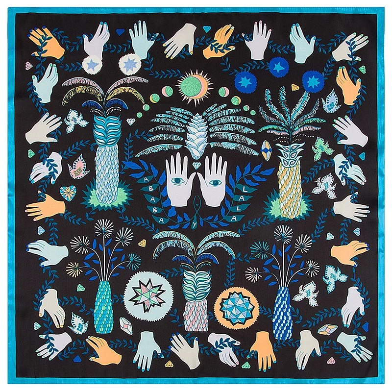 Sjaal Hand van Fatima blauw