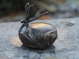 Bronzen mini urn Libelle