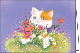 Tatjana Beimler  - Kat met bloemen
