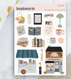 A6 Stickervel – Bookworm | Penpaling Paula