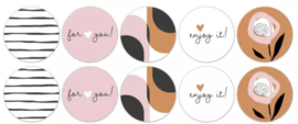 Sticker / Sluitsticker (Rond - 50mm) Arts & Crafts - Warm (10 stuks €0,99)