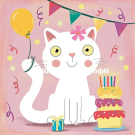 Julia Reyelt - Kat met verjaardagtaart
