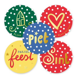Sticker / Sluitsticker (Rond 40mm) Sinterklaasstickers (10 stuks €0,99)