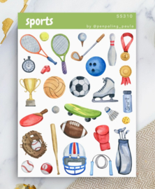 A6 Stickervel – Sports | Penpaling Paula