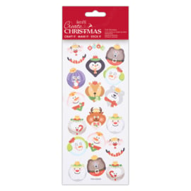 STICKERVEL | KERST | Papermania Create Christmas Foil Stickers Face Baubles