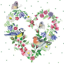 Kerstin Heß  - Bloemenhart met vogels