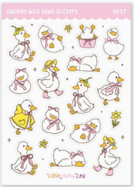 Duckies With Bows Stickers A6 | Little Lefty Lou |