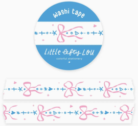 Washi Tape – Bows Border Blue & Pink| Little Lefty Lou |