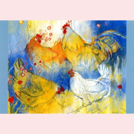 Loes Botman  - Haan met kippen