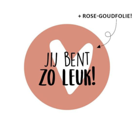 Sticker / Sluitsticker 'Jij bent zo leuk!' (Rond 40mm)  10 stuks €0,99