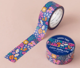 Washi Tape – Wide Blue Flowers | Little Lefty Lou |