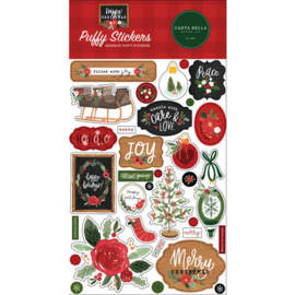 STICKERVEL  - Carta Bella Happy Christmas Puffy Stickers