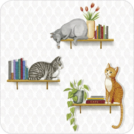 Rosie Hilyer  - Katten op boekenplank