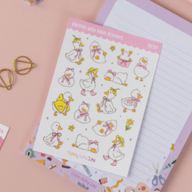 Duckies With Bows Stickers A6 | Little Lefty Lou |