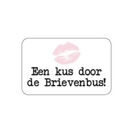 Sticker / Sluitsticker 'Een kus door de brievenbus' (52 x 35 mm) 10 stuks €0,99