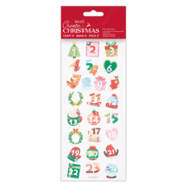 Stickervel | KERST | Papermania Create Christmas Foil Stickers Advent Numbers