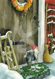 Inge Löök : Kabouter voor de deur in de sneeuw - NR 216