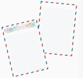 Penpaling Paula - Passport Stamps | Schrijfblok - Dubbelzijdig A5