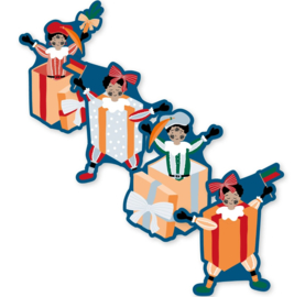 Sticker / Sluitsticker (49x69mm) Pieten cadeau (8 stuks €0,79)