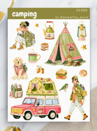 A6 Stickervel – Camping | Penpaling Paula