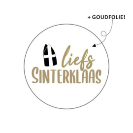 Sticker / Sluitsticker 'Liefs Sinterklaas' (Rond 40mm) 10 stuks €0,99