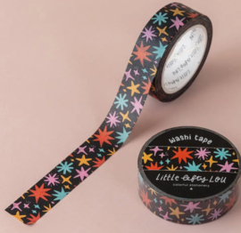Washi Tape – Colorful Stars On Black | Little Lefty Lou |