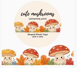 Shaped Washi Tape – Cute Mushrooms | Penpaling Paula |