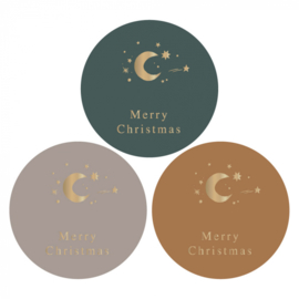 Sticker / Sluitsticker (Rond  - 55mm) 'Merry Christmas' (9 stuks €0,95)