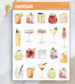 A6 Stickervel – Cocktails | Penpaling Paula