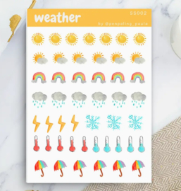A6 Stickervel – Weather | Penpaling Paula