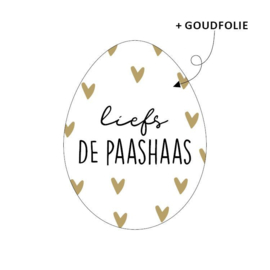 Sticker / Sluitsticker 'Liefs de paashaas' (34x45mm)  10 stuks €0,99