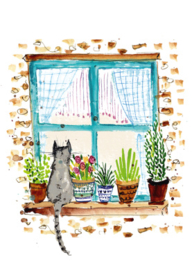 Louise Mulgrew  - Kat voor het raam