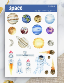 A6 Stickervel – Space | Penpaling Paula