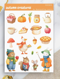 A6 Stickervel – Autumn Creatures | Penpaling Paula