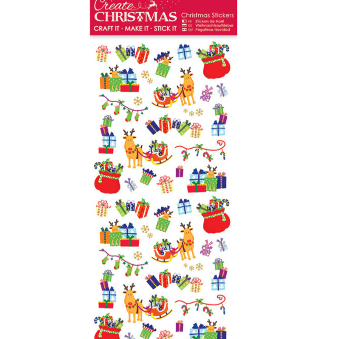 STICKERVEL | KERST | Papermania Create Christmas Stickers Reindeer Sleigh