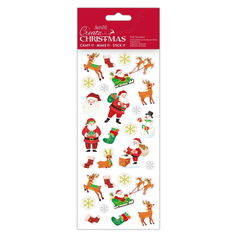 Stickervel  | KERST | Papermania Create Christmas Foil Stickers Leaping Deer