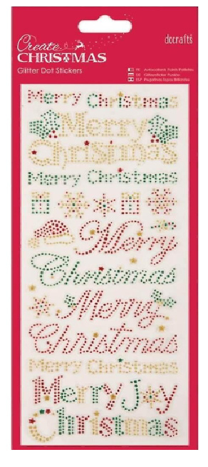 TEKST STICKERS | KERST | Papermania Create Christmas Glitter Dot Stickers Christmas Text
