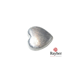 Zilveren hart kraal 12x12 mm