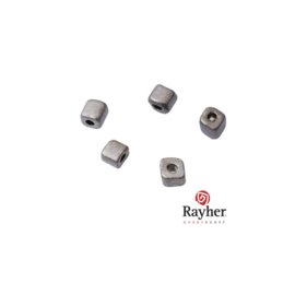 Antraciet metallic vierkante rocailles 3,4 x 3,4 mm van Rayher