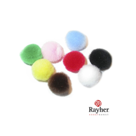 Pompons gemengd 25 mm van Rayher, 10 stuks