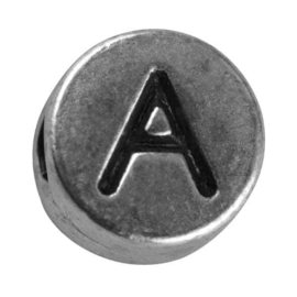 Zilverkleurige metalen letterkraal "A" van Rayher